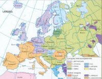 Carte : les familles de langues en Europe